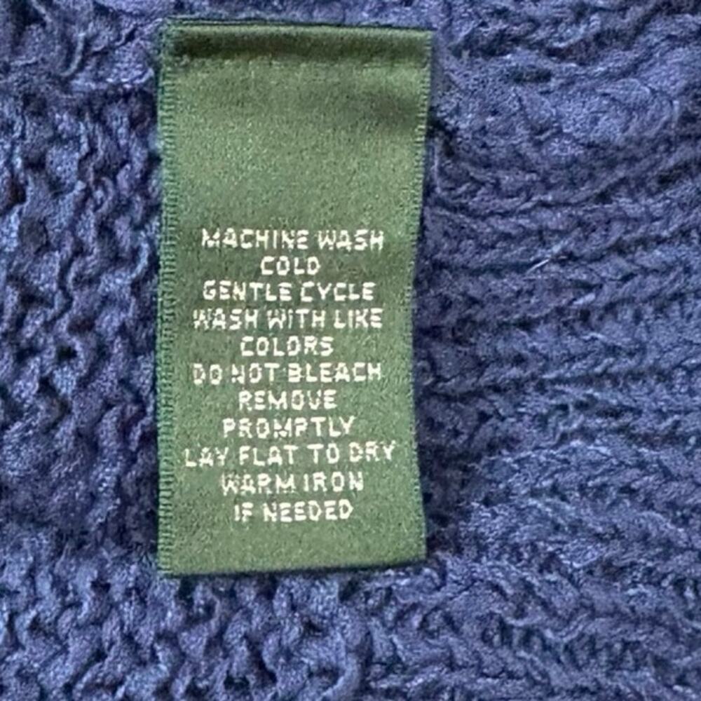 Lauren Ralph Lauren Blue Cropped Open Knit Cardigan Women’s Size S Cotton Blend - Picture 7 of 7